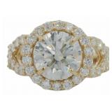 14kt Gold 4.21 ct Round Cut VS Lab Diamond Ring
