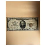 1929 $20 Minneapolis Fedeal Reserve Bank Note