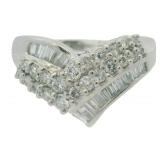 Platinum 1.00 ct Natural Brilliant Diamond Ring