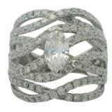 18k Gold 2.53 ct Natural Marquise Diamond Ring