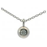 Round Brilliant VS Diamond Bezel Set Necklace
