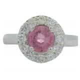 Brilliant 1.52 ct Pink Ruby & VS Lab Diamond Ring