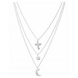 1.04 ct Cross Moon & Star Lab Diamond Necklace