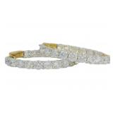 Brilliant 6.00 ct Inside Out Diamond Hoop Earrings