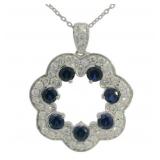Elegant 3.33 ct Sapphire & Diamond Necklace