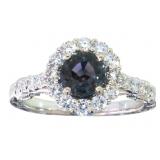 14kt Gold 2.07 ct GIA Sapphire & Diamond Ring