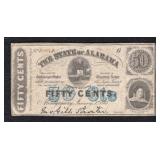 1863 50 Cent Alabama Currency Note