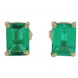 14kt Gold 1.70 ct Emerald Stud Earrings