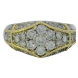 Platinum/18k Gold 1.00 ct Natural Diamond Ring