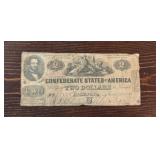 1862 $2 Confederate States of America Note