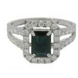 14kt Gold 2.05 ct Nat. Sapphire & Lab Diamond Ring