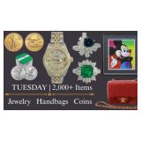Tuesday September 15th Jewelry,Coins,Handbags & Collectibles