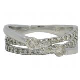 18k White Gold 3/5 ct Natural Diamond Ring