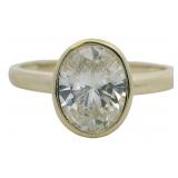 10k Gold 2.00 ct Bezel Set Lab Diamond Ring