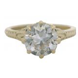 10k Gold 2.12 ct Old European Cut Lab Diamond Ring