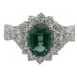 10kt Gold 2.60 ct Lab Alexandrite & Diamond Ring
