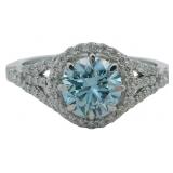 10k Gold 1.42 ct Blue Lab Diamond Ring