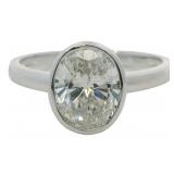 10k Gold 2.00 ct Bezel Set Lab Diamond Ring