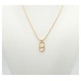 Christian Dior CD Logo Gold Necklace