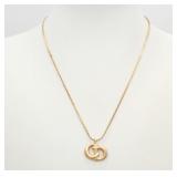 Christian Dior CD Logo Gold Necklace