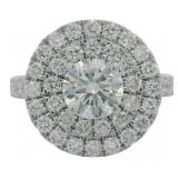 14kt Gold 3.01 ct Round VS Lab Diamond Ring