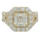 14kt Gold 3.07 ct Asscher Cut VS Lab Diamond Ring