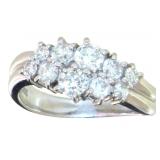 Platinum 1.00 ct Natural Brilliant Diamond Ring