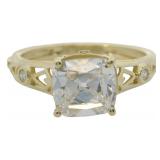 10k Gold 2.04 ct European Cushion Cut Diamond Ring