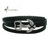 Talidara Black Leather Nautical Bracelet