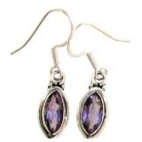Natural Vintage Style Marquise Amethyst Earrings