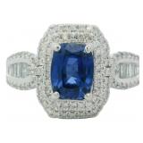 14kt Gold 2.35 ct Sapphire & Diamond Ring