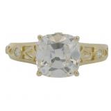 10k Gold 2.28 ct Euro Cut Cushion Cut Diamond Ring
