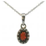 Oval 2.00 ct Genuine Garnet Necklace