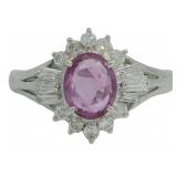 Platinum 1.33 ct Natural Ruby & Diamond Ring