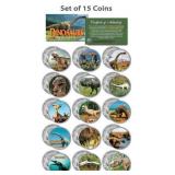 Dinosaur Complete Set of 15 Half Dollar Coins
