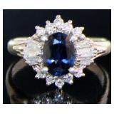 Platinum 1.49 ct Natural Sapphire & Diamond Ring