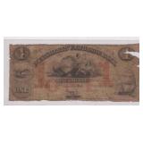 1854 $1 Merchants Exchange Washington Note