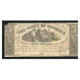 1864 $5 Georgia Currency Note