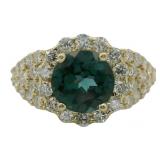 10kt Gold 3.68 ct Lab Alexandrite & Diamond Ring