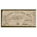1861 50 Cent Richmond Confederate Civil War Note