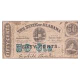 1863 50 Cent Alabama Note