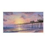 Footprints In The Sand Canvas by Thomas Kinkade