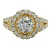 14kt Gold 2.70 ct Round VS Lab Diamond Ring