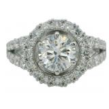 14kt Gold 2.71 ct Round VS Lab Diamond Ring