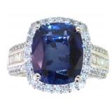 14kt Gold 8.40 ct Sapphire & Diamond Ring