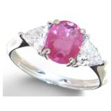 14kt Gold 2.12 ct Natural Ruby & Diamond Ring