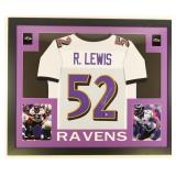 Autographed Ray Lewis Custom Framed Jersey