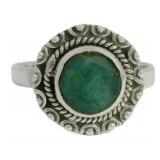 Round 2.00 ct Genuine Emerald Solitaire Ring