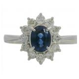 Platinum 1.13 ct Natural Sapphire & Diamond Ring