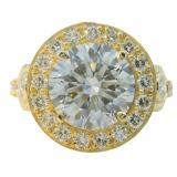 14kt Gold 5.14 ct Round VS Lab Diamond Ring